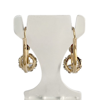 Boucles d'oreilles d'occasion 2 ors 750 spinelles synthétiques