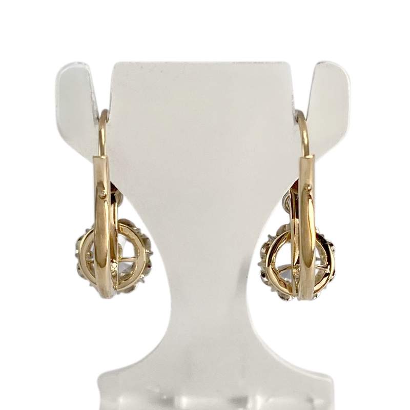 Boucles d'oreilles d'occasion 2 ors 750 spinelles synthétiques - vue 3
