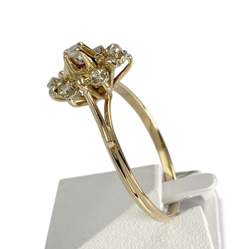 Tweedehands gouden ring 750 gele diamanten