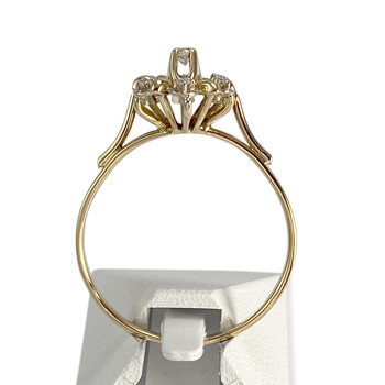 Tweedehands gouden ring 750 gele diamanten