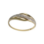 Tweekleurige ring van 750 goud met diamanten - afbeelding 1
