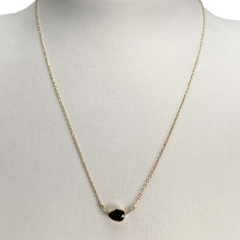 Collier d'occasion or 750 jaune maille forçat diamants grenat