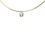 Collier d'occasion or 750 jaune maille omega diamant - vue 1