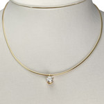 Collier d'occasion or 750 jaune maille omega diamant - vue 2