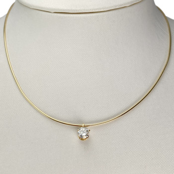 Collier d'occasion or 750 jaune maille omega diamant