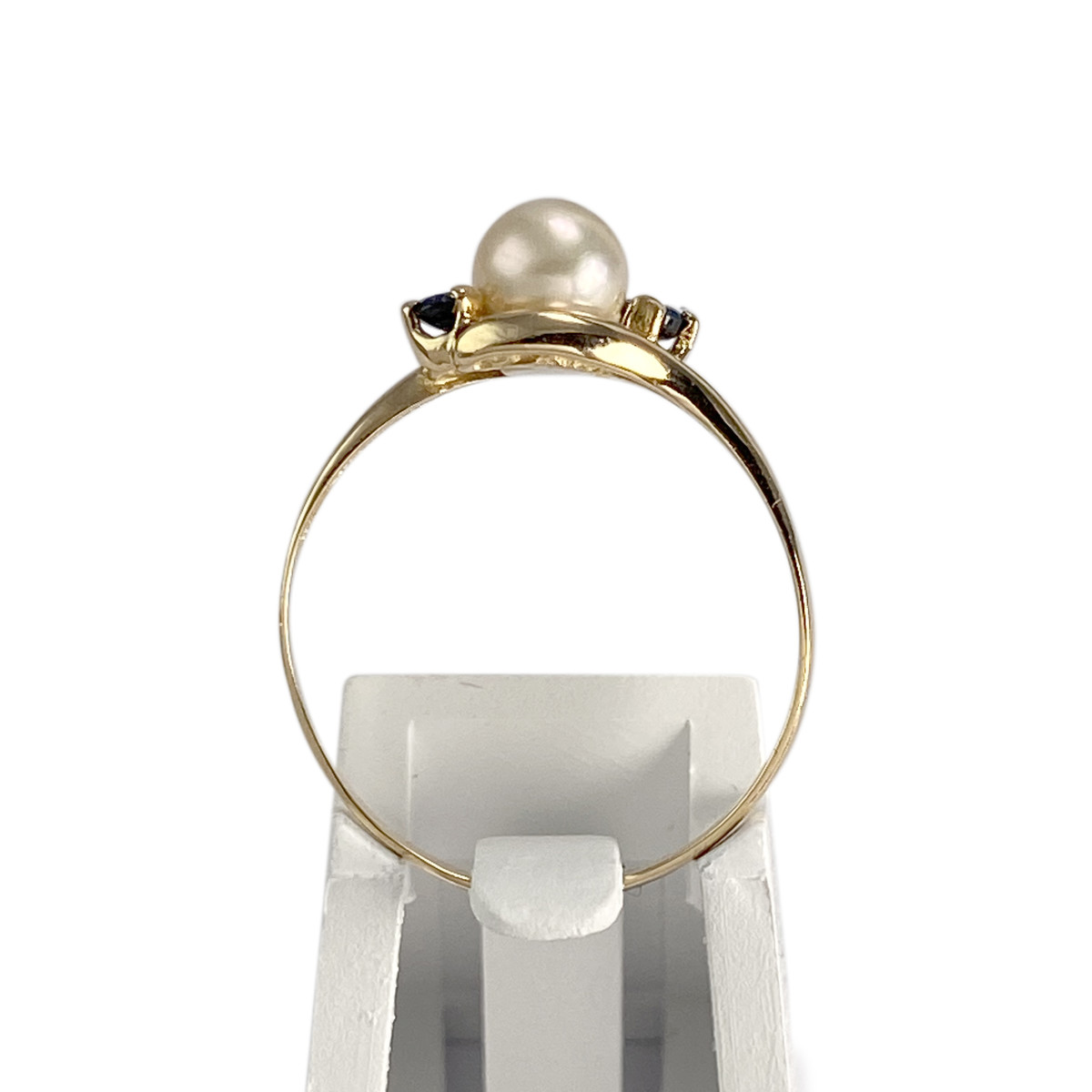 Bague d'occasion or 750 jaune saphirs perle de culture - vue 3