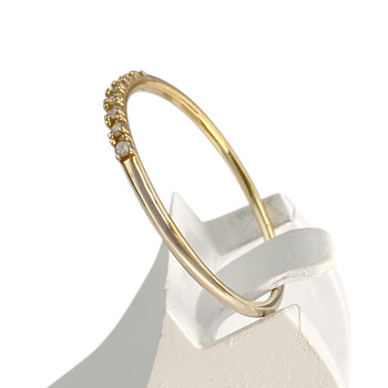 Tweedehands gouden ring 375 gele diamanten