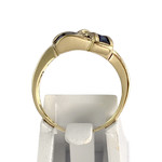 Bague d'occasion or 750 jaune diamants saphirs - vue 3