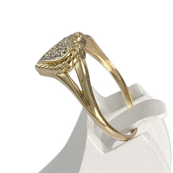 Bague d'occasion 2 ors 750 coeur diamants