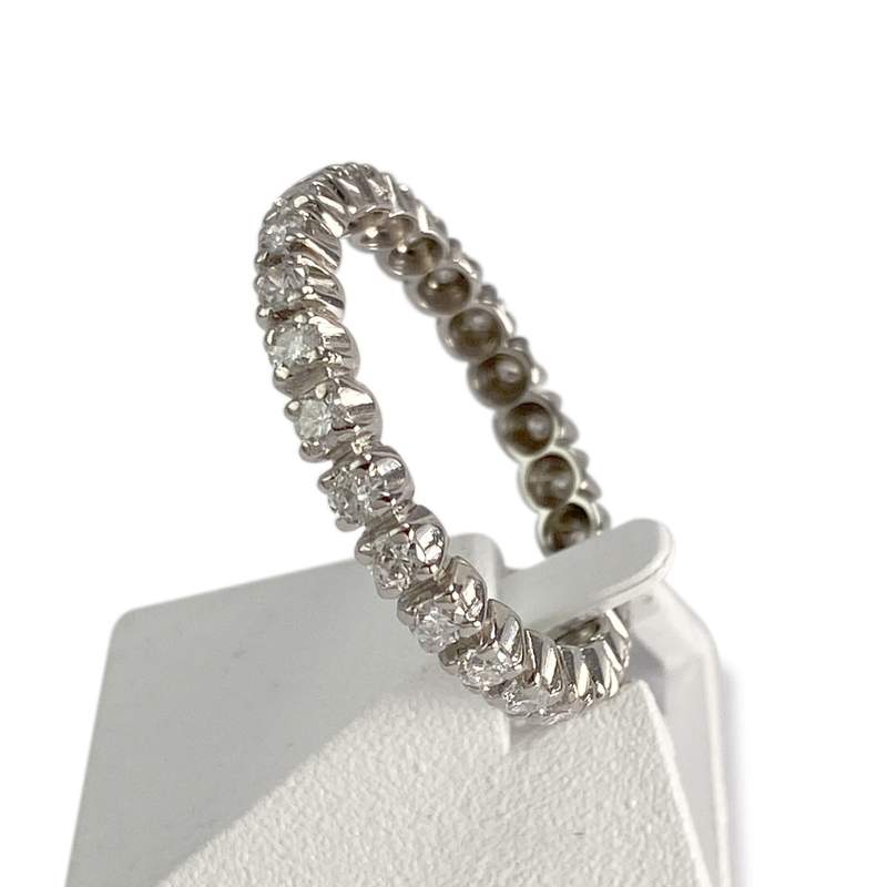 Bague d'occasion or 750 blanc diamants - vue 2