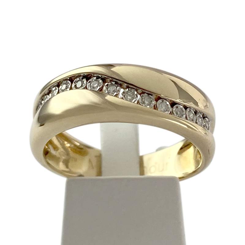 Bague d'occasion or 750 jaune diamants - vue 1