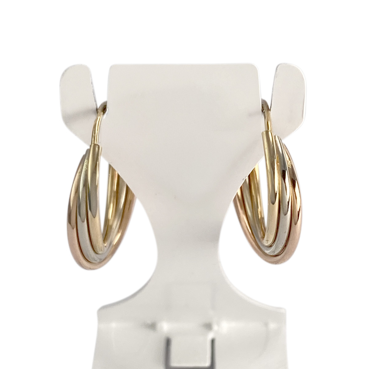 Créoles d'occasion 3 tons or 750 - vue 3