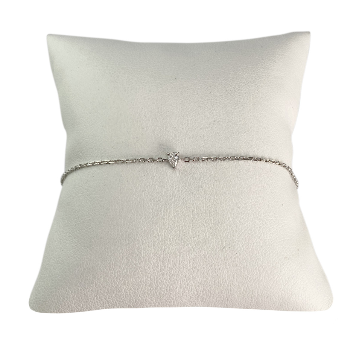 Bracelet d'occasion or 750 blanc maille forçat diamant