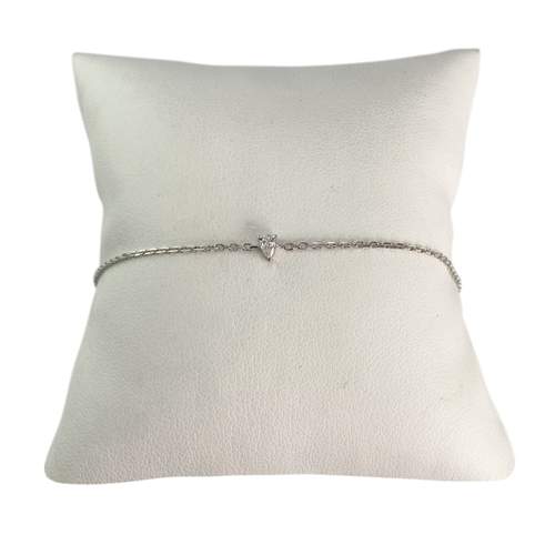 Bracelet d'occasion or 750 blanc maille forçat diamant