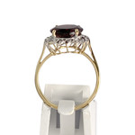 Bague d'occasion 2 ors 750 grenat diamants - vue 3