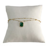 Bracelet d'occasion or 750 jaune maille boule malachite - vue V1