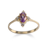 Bague d'occasion or 585 jaune amethyste zirconias - vue 1