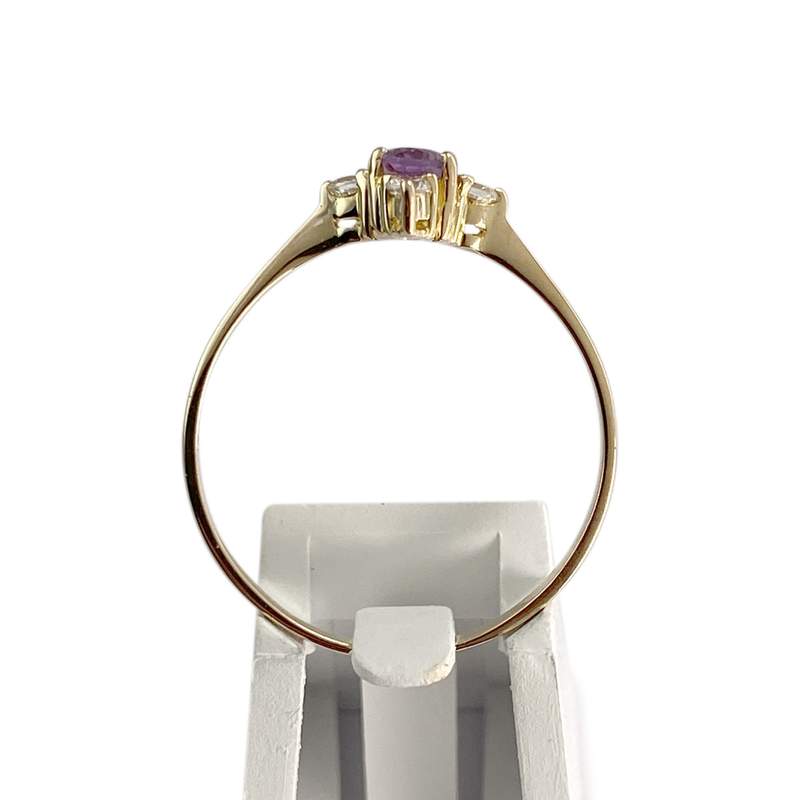 Bague d'occasion or 585 jaune amethyste zirconias - vue 3