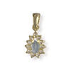 Pendentif d'occasion or 750 jaune topaze sky blue zirconias - vue V2