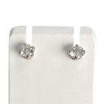 Boucles d'oreilles d'occasion or 750 blanc diamant - vue 1