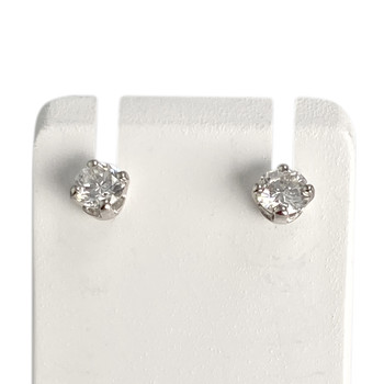 Boucles d'oreilles d'occasion or 750 blanc diamant