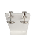 Boucles d'oreilles d'occasion or 750 blanc diamant - vue 3
