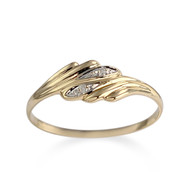 Bague d'occasion or 750 2 tons diamants