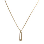Collier d'occasion or 750 jaune maille forcat diamant - vue 1