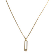 Pre-owned 750 yellow gold forcat chain necklace with diamond