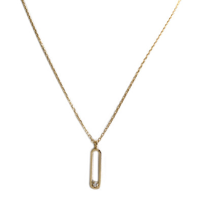 Collier d'occasion or 750 jaune maille forcat diamant