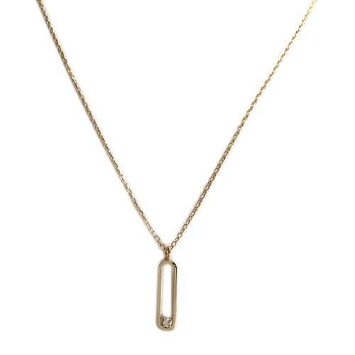 Collier d'occasion or 750 jaune maille forcat diamant