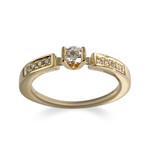 Bague d'occasion or 750 jaune diamants - vue 1