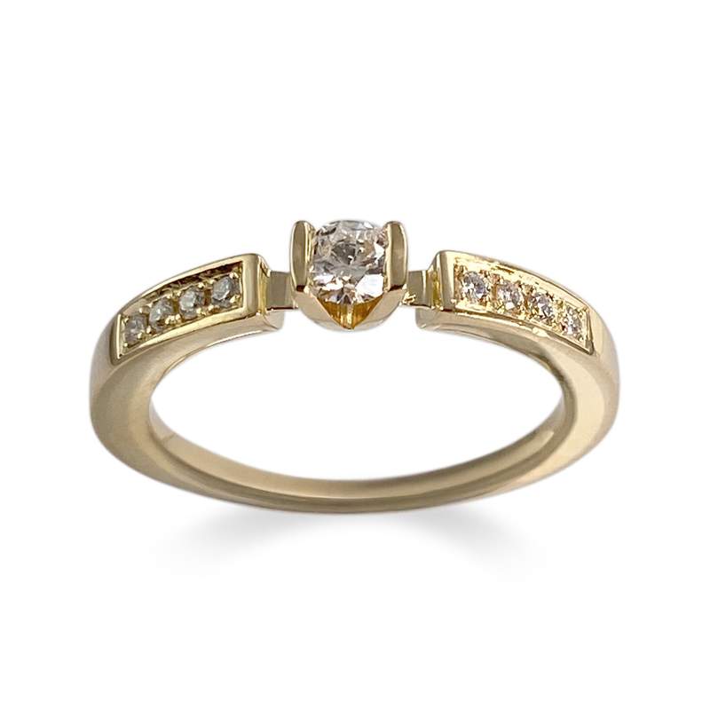 Bague d'occasion or 750 jaune diamants - vue 1