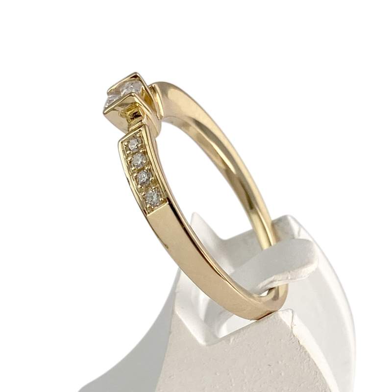 Bague d'occasion or 750 jaune diamants - vue 2