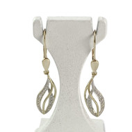 Boucles d'oreilles d'occasion  or 375 2 tons diamants