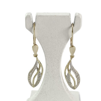 Boucles d'oreilles d'occasion  or 375 2 tons diamants