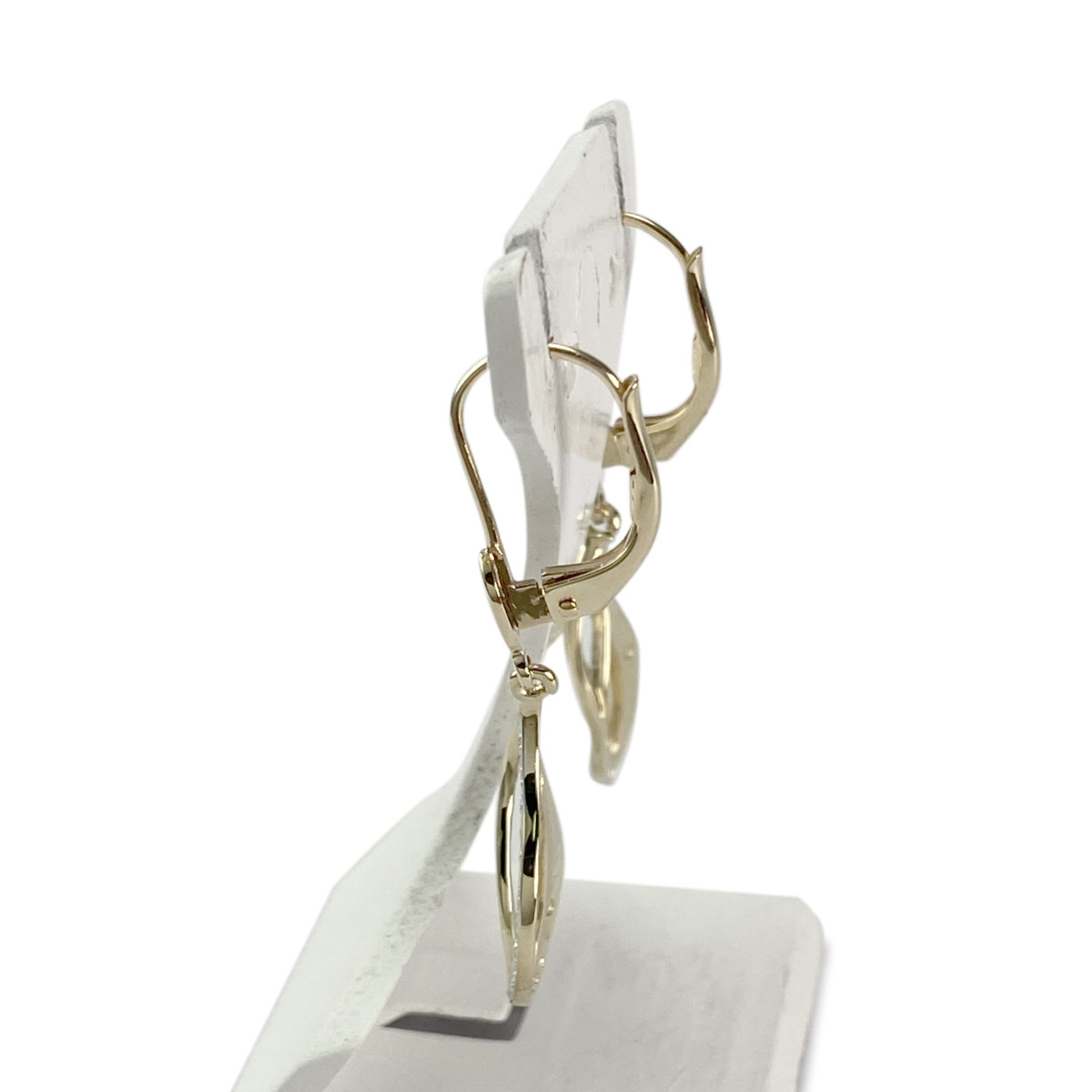 Boucles d'oreilles d'occasion  or 375 2 tons diamants - vue 2