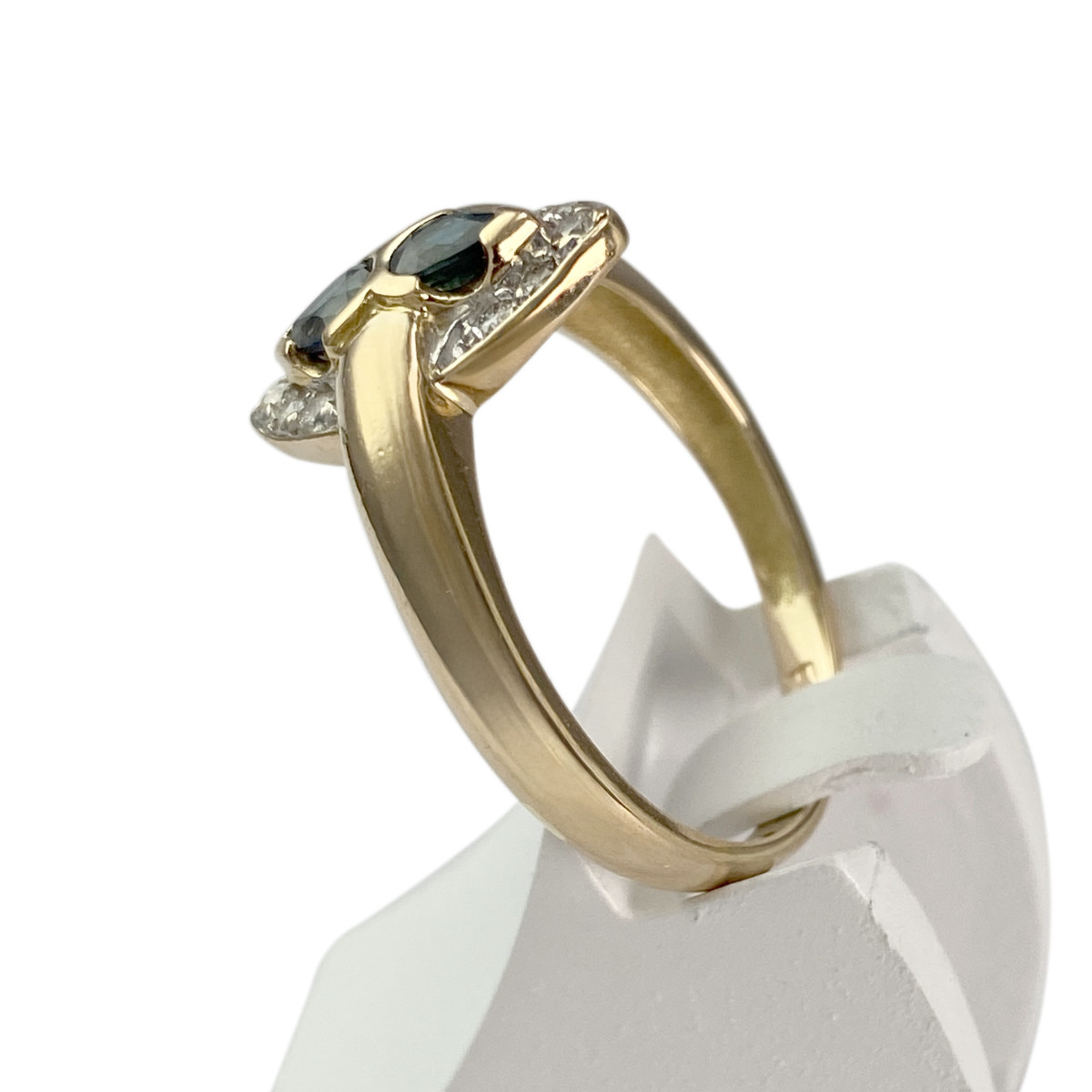 Bague d'occasion or 750 2tons diamants saphirs - vue 2