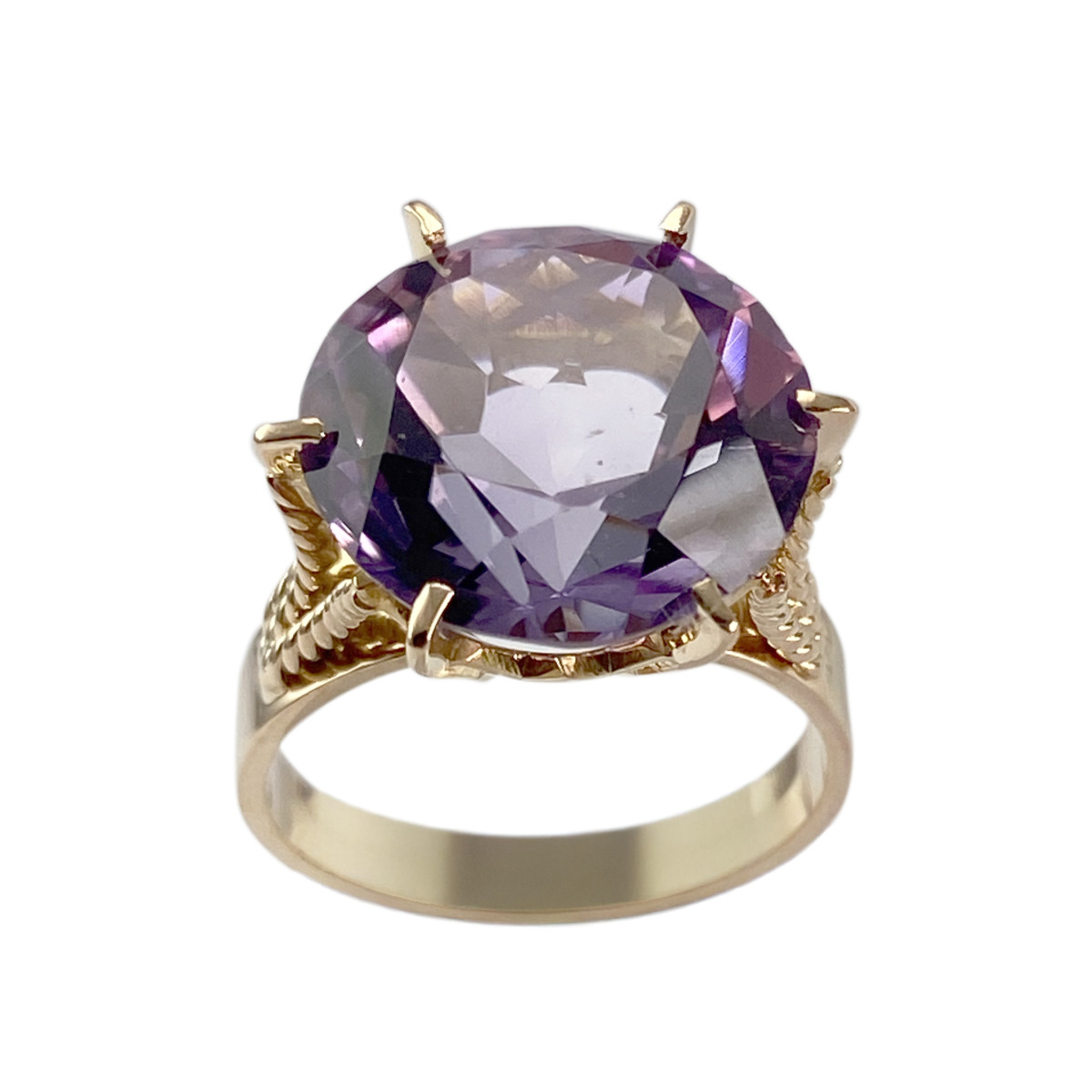 Bague d'occasion or 750 jaune améthyste