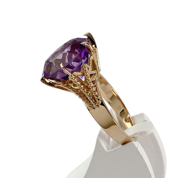 Bague d'occasion or 750 jaune améthyste