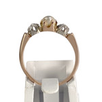 Bague d'occasion or 750 rose perle de culture diamants - vue 3