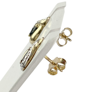 Boucles d'oreilles d'occasion  or 750 2 tons saphirs