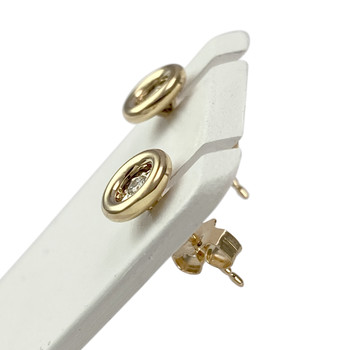 Boucles d'oreilles d'occasion or 750 jaune 2 tons diamants