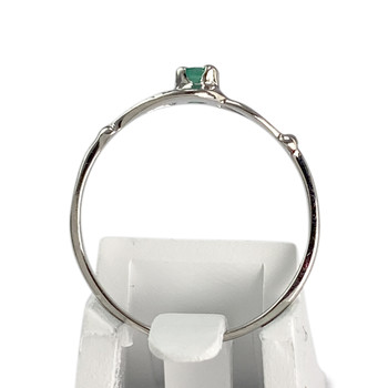 Bague d'occasion or 375 blanc émeraude