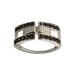 Bague d'occasion or 750 blanc diamants - vue 1