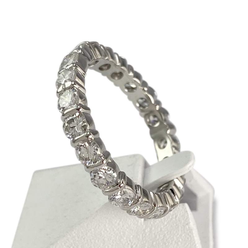 Bague d'occasion or 750 blanc diamants - vue 2
