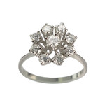 Bague d'occasion or 750 blanc diamants - vue 1
