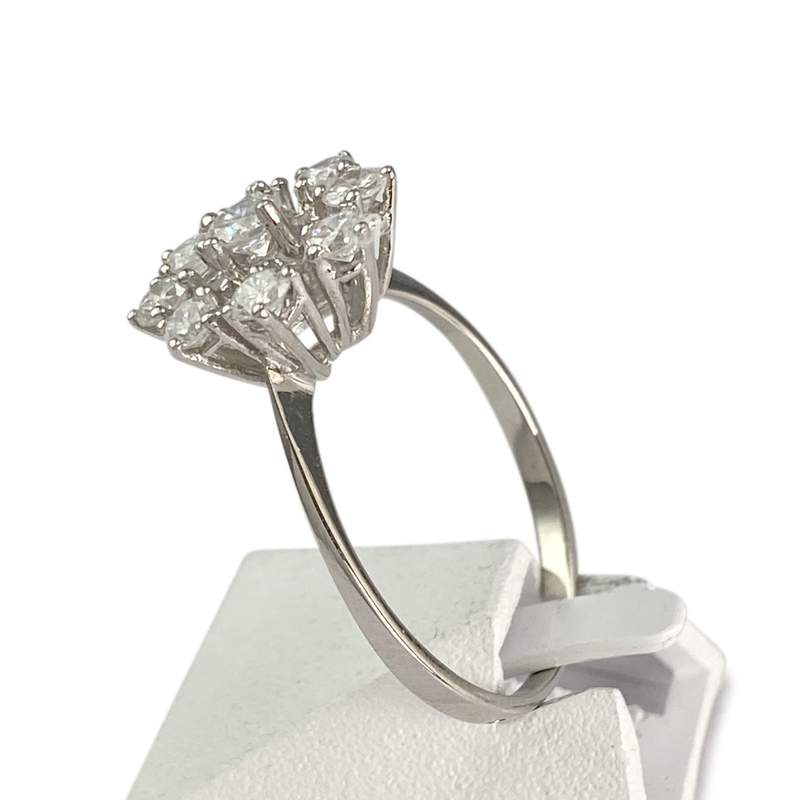 Bague d'occasion or 750 blanc diamants - vue 2