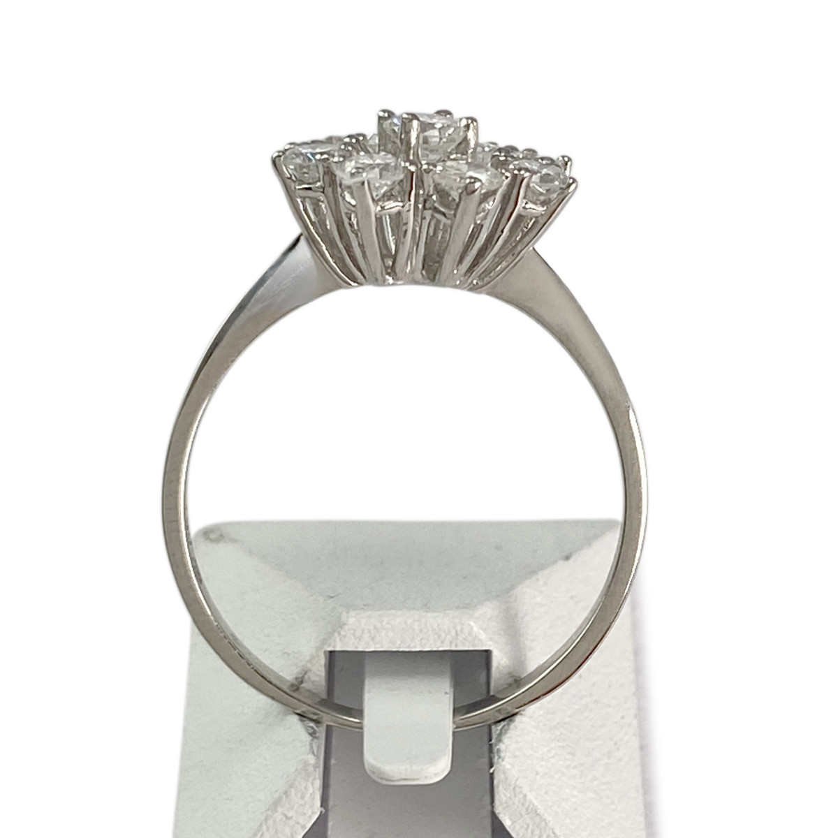 Bague d'occasion or 750 blanc diamants - vue 3