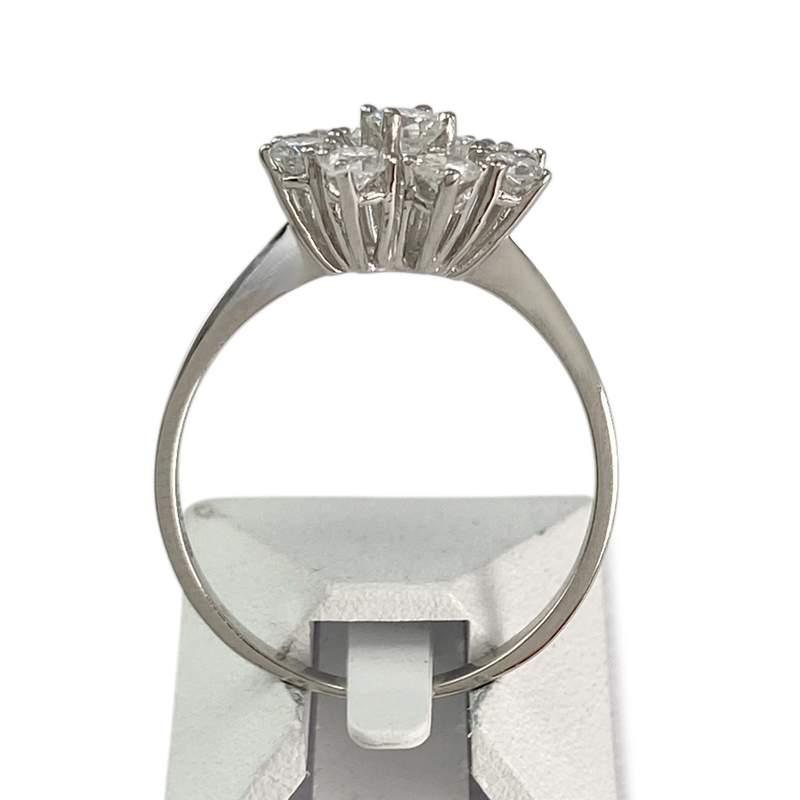 Bague d'occasion or 750 blanc diamants - vue 3
